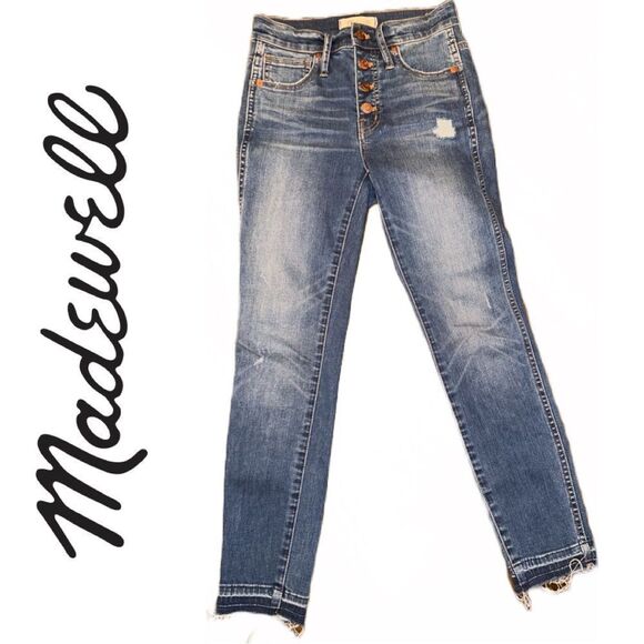Madewell Women’s 10” High Rise Button Fly Skinny‎ Jeans - Size 24 - Picture 2 of 5